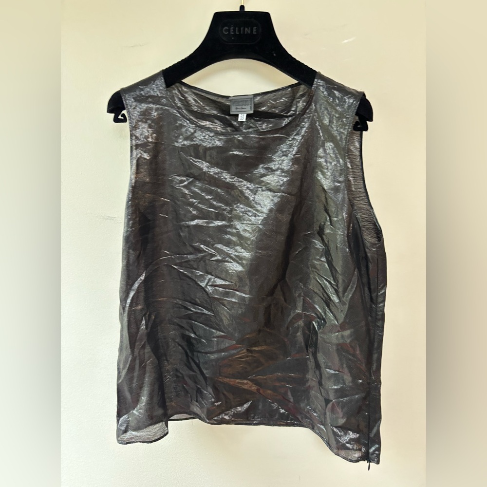 VERSUS- GIANNI VERSACE Metallic Sheen Sleeveless Tank Top- 42